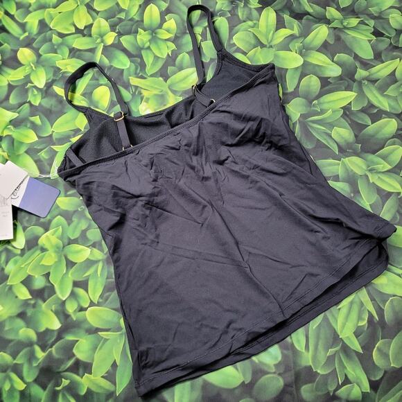 NWT Leilani Spring Cocoa Beach Black Sand Underwire Tankini Top size 12 - Picture 4 of 14